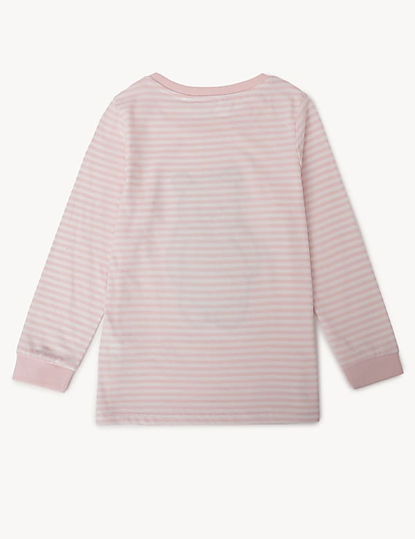 Pack of 2 Pure Cotton Ribbed Pajama Set