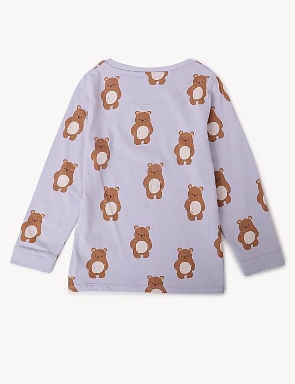 Pack of 2 Pure Cotton Ribbed Pajama Set