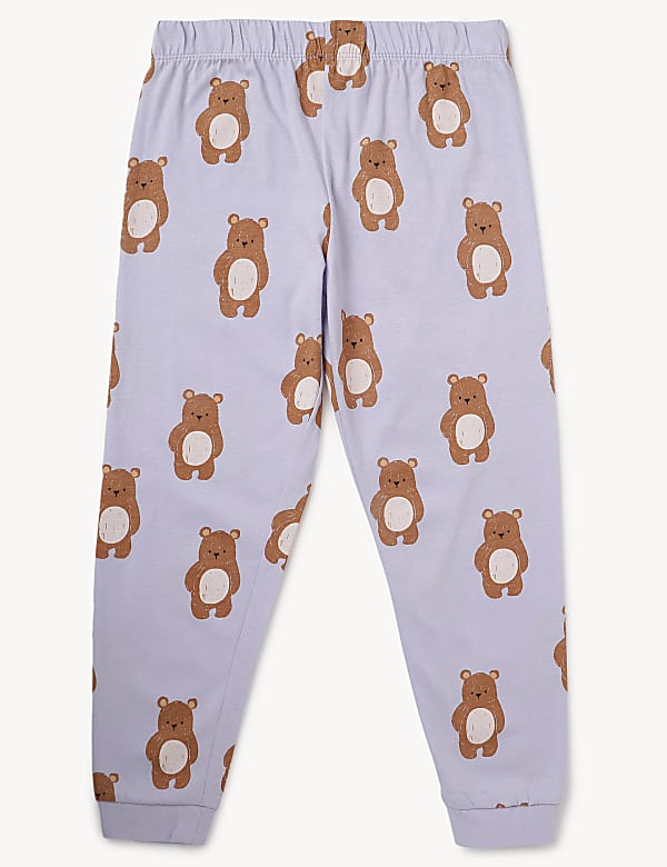 Pack of 2 Pure Cotton Ribbed Pajama Set