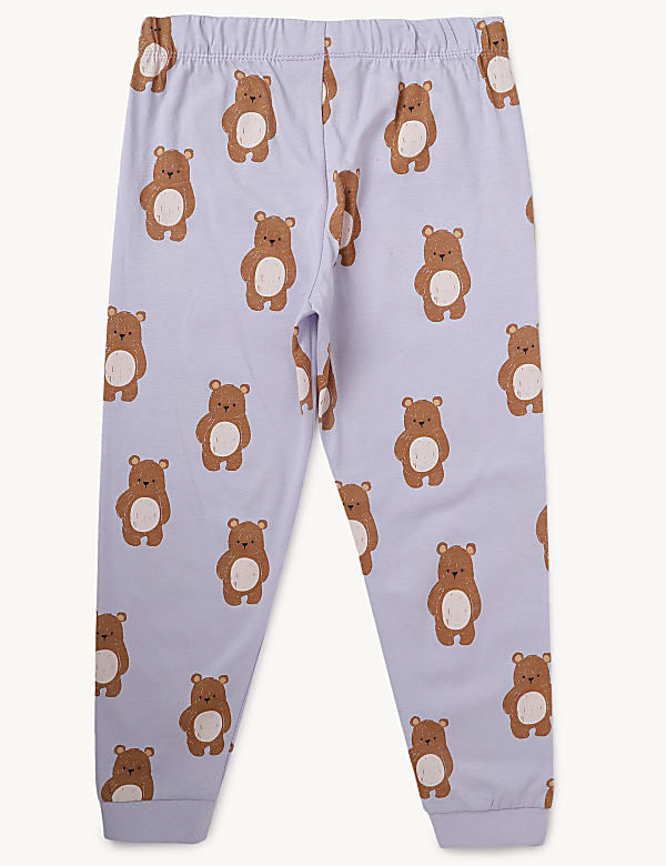 Pack of 2 Pure Cotton Ribbed Pajama Set