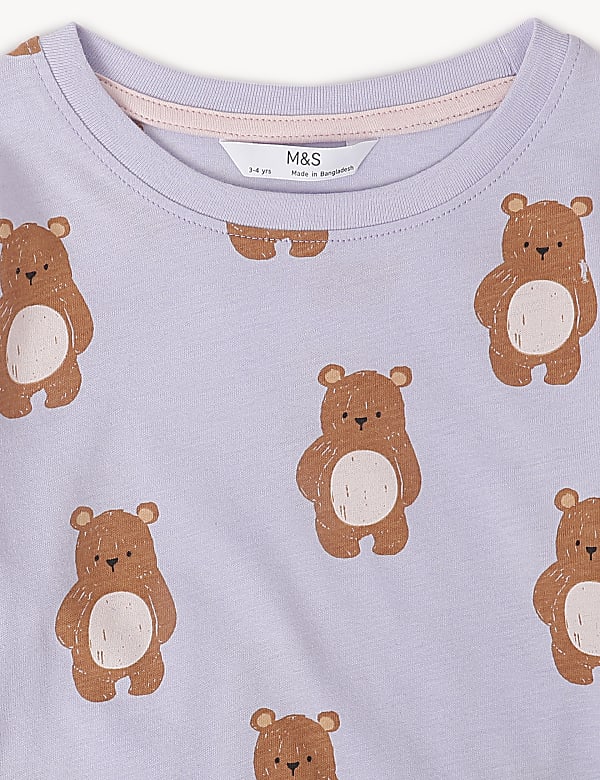 Pack of 2 Pure Cotton Ribbed Pajama Set