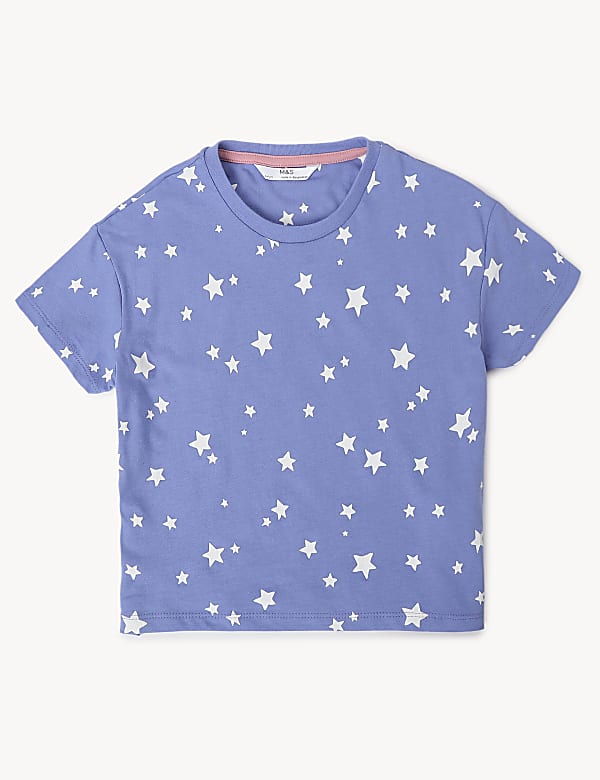 Pack of 2 Pure Cotton Printed Pajama Set