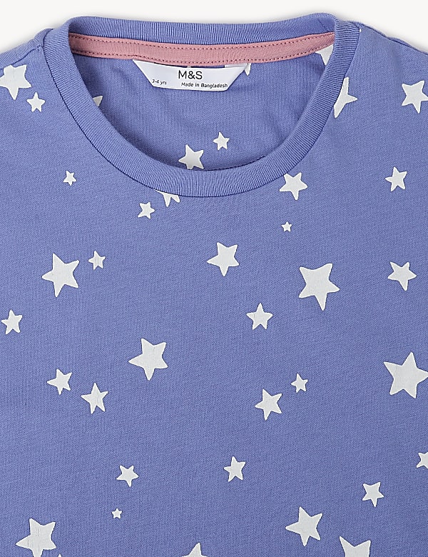 Pack of 2 Pure Cotton Printed Pajama Set