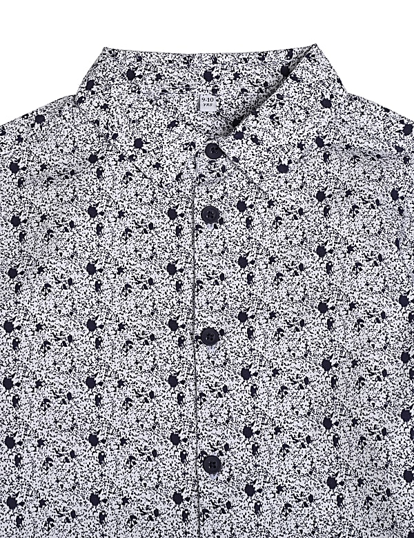 Pure Cotton Printed Spread Collar Shirt