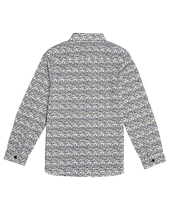 Pure Cotton Printed Spread Collar Shirt