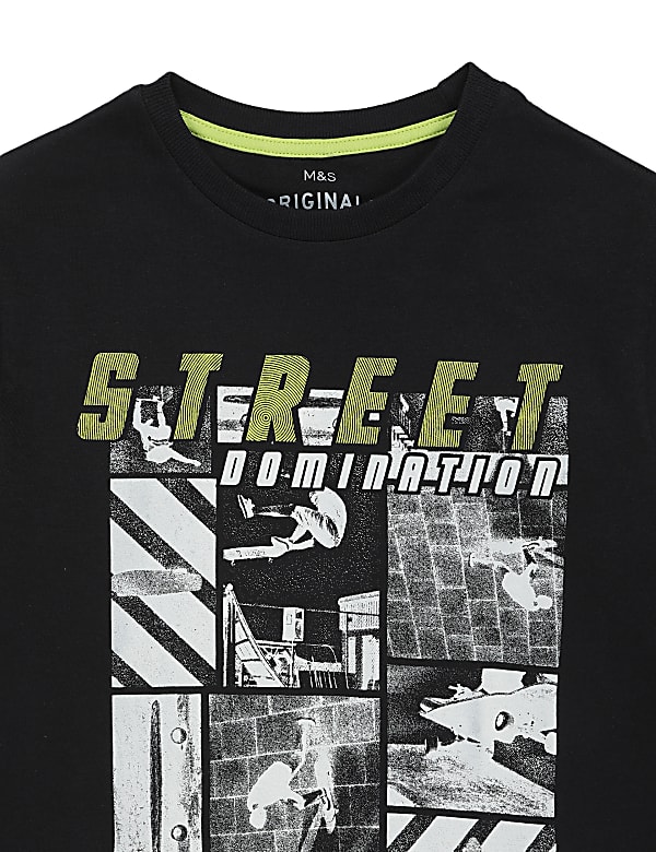 Pure Cotton Graphic Round Neck T-shirt