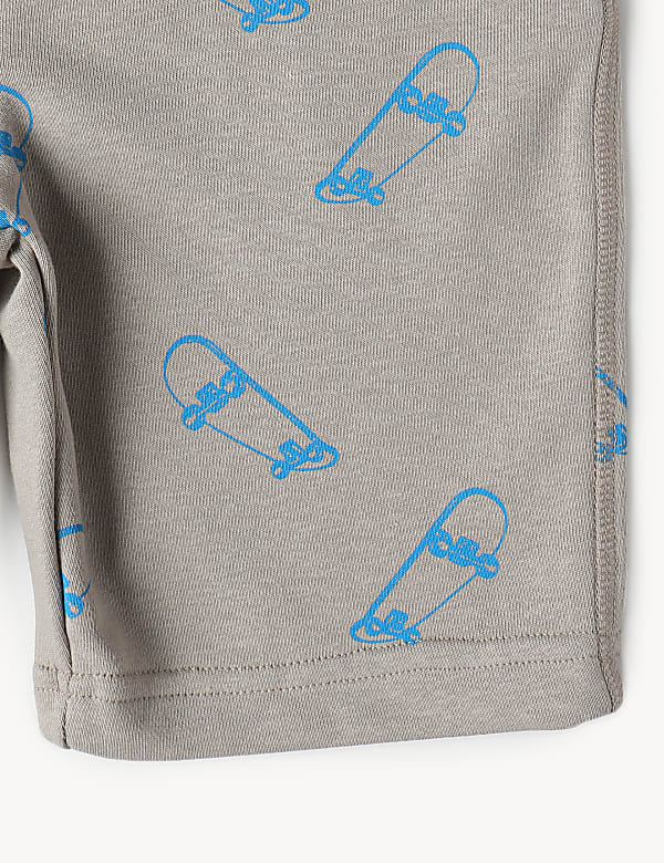 Cotton Mix Regular Fit Printed Shorts