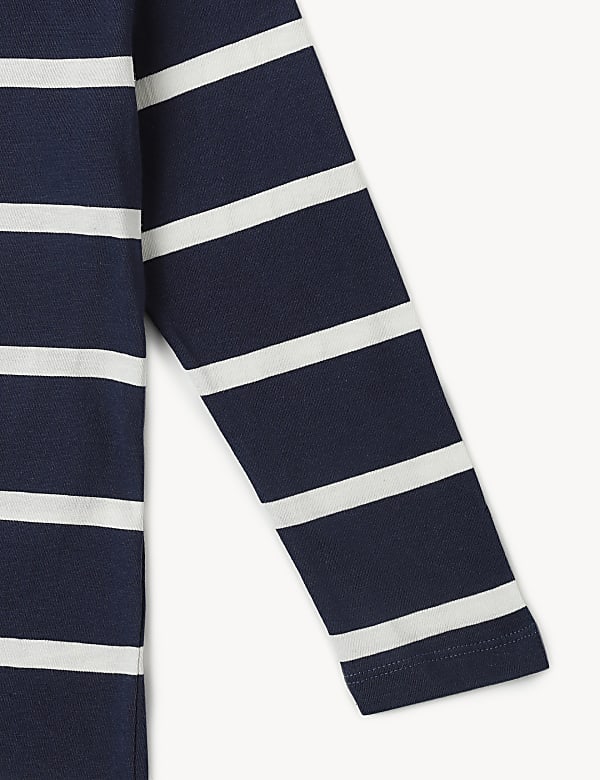 Cotton Mix Stripes Round Neck T-Shirt
