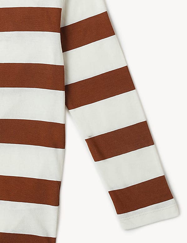 Cotton Mix Stripes Round Neck T-Shirt