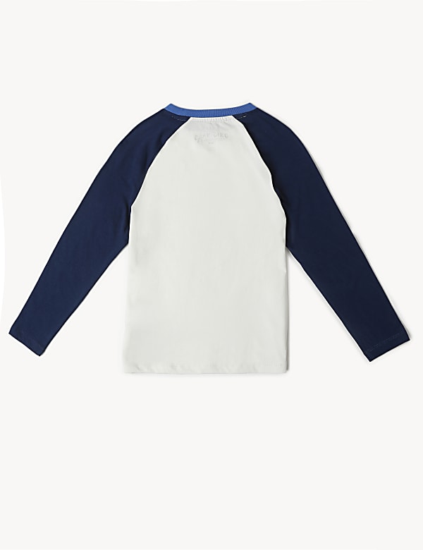 Pure Cotton Colorblocked Round Neck Top