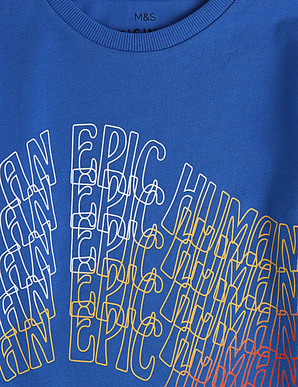 Pure Cotton Printed Crew Neck T-shirt