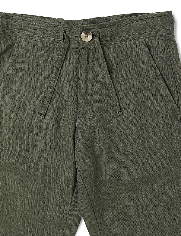 Linen Mix Plain Regular Fit Trouser