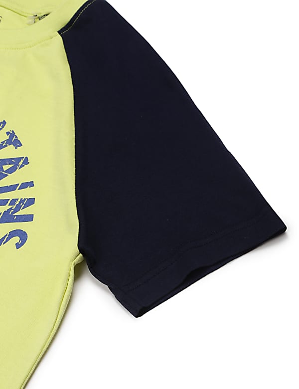 Pure Cotton Printed Crew Neck T-Shirt