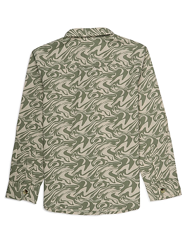 Pure Cotton Printed Spread Collar Shirt