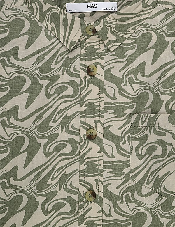 Pure Cotton Printed Spread Collar Shirt