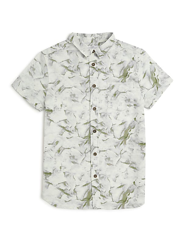 Linen Rich Marble Print Shirt