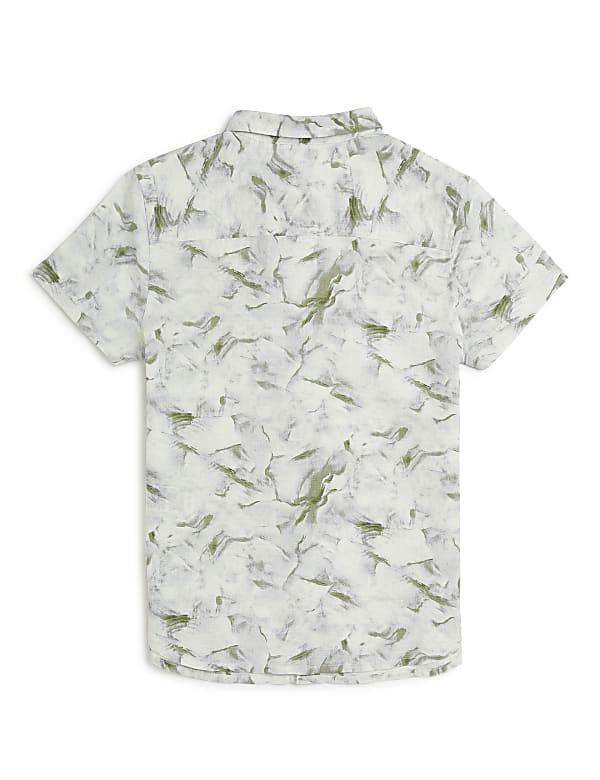 Linen Rich Marble Print Shirt