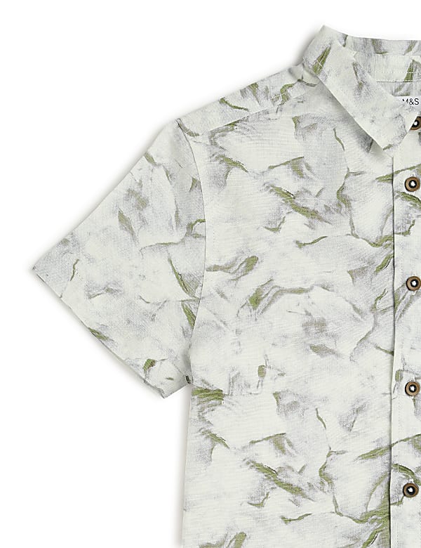 Linen Rich Marble Print Shirt