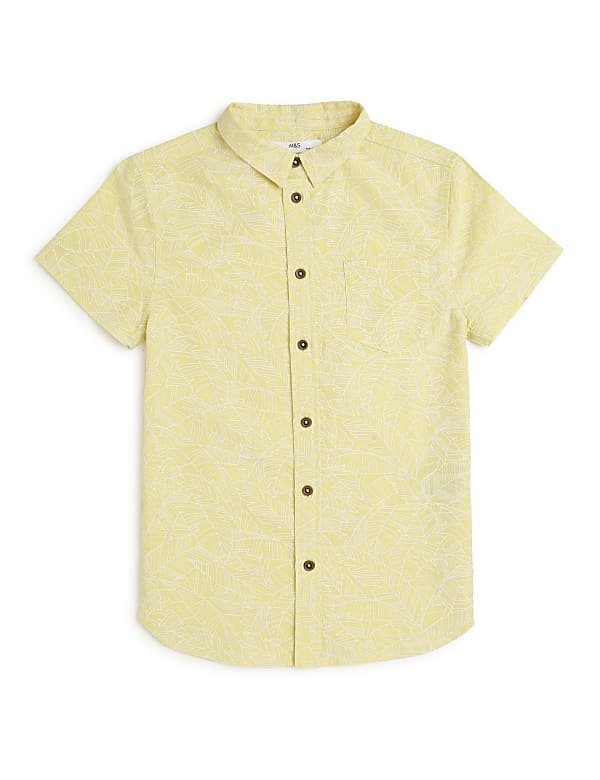 Linen Rich Tropical Print Shirt