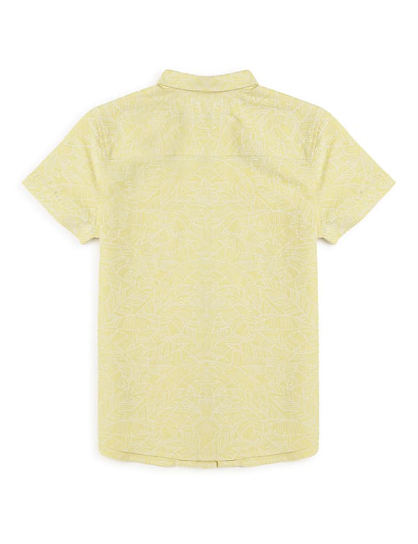 Linen Rich Tropical Print Shirt