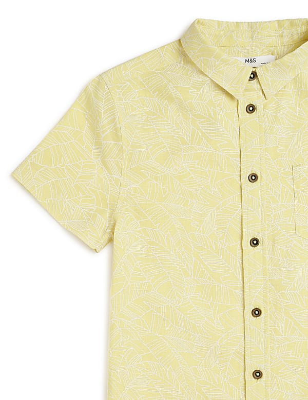 Linen Rich Tropical Print Shirt