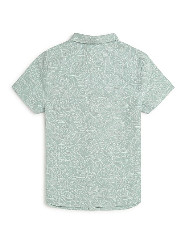 Linen Rich Tropical Print Shirt