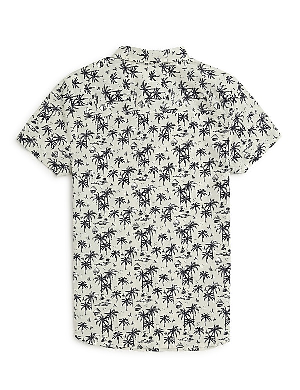 Pure Cotton Tropical Spread Collar Shirt