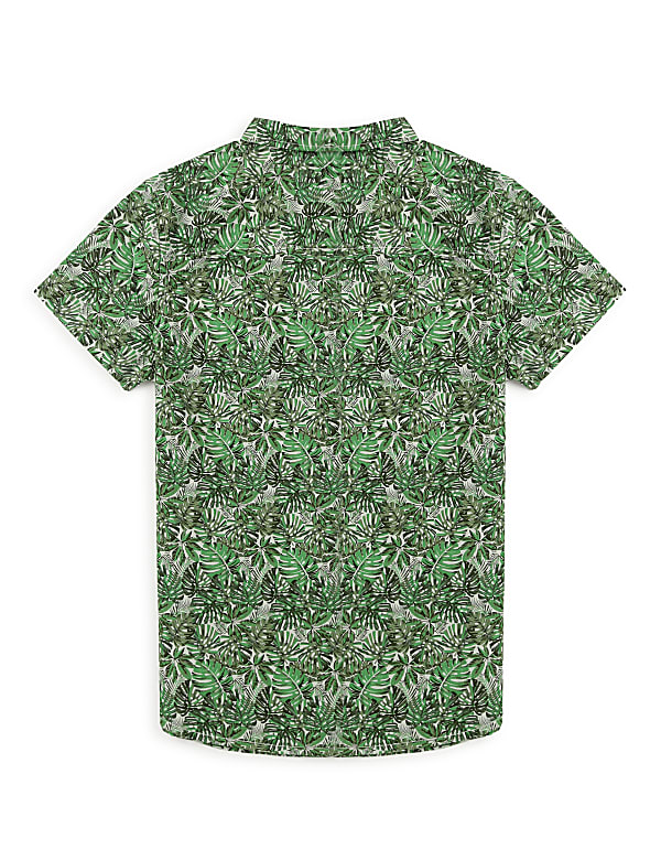 Pure Cotton Tropical Spread Collar Shirt