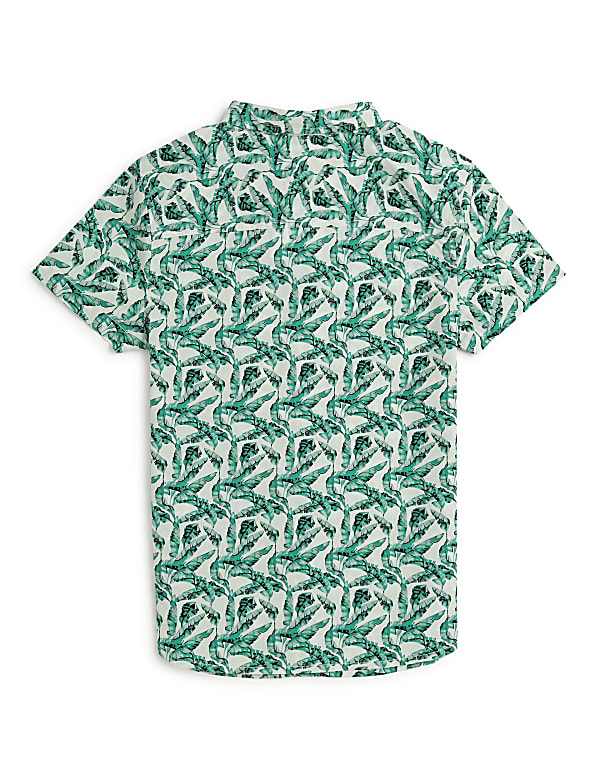 Pure Cotton Tropical Spread Collar Shirt