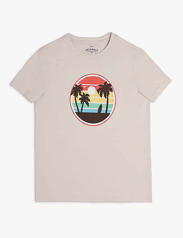 Pure Cotton Embroidered Round Neck T-Shirt
