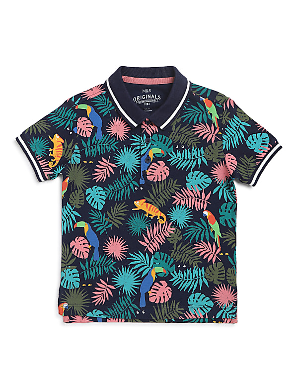 Pure Cotton Printed Collar Neck T-Shirt