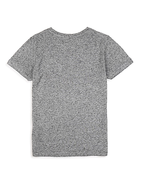Viscose Mix Self Design Crew Neck T-shirt