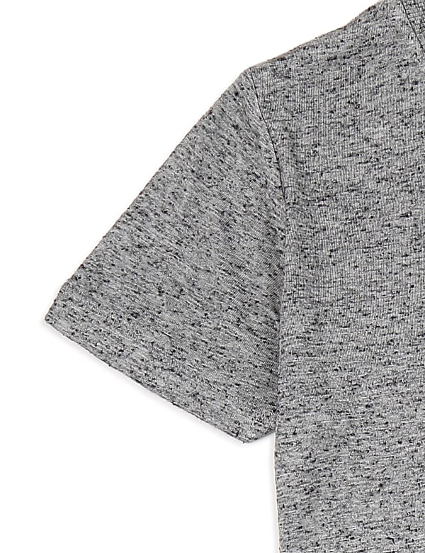 Viscose Mix Self Design Crew Neck T-shirt