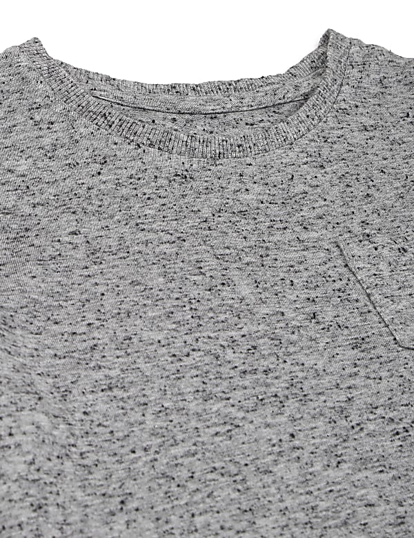Viscose Mix Self Design Crew Neck T-shirt