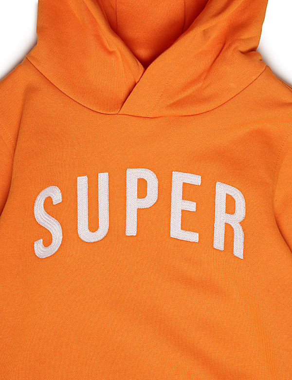 Cotton Mix Self Design Hooded Neck Hoodie