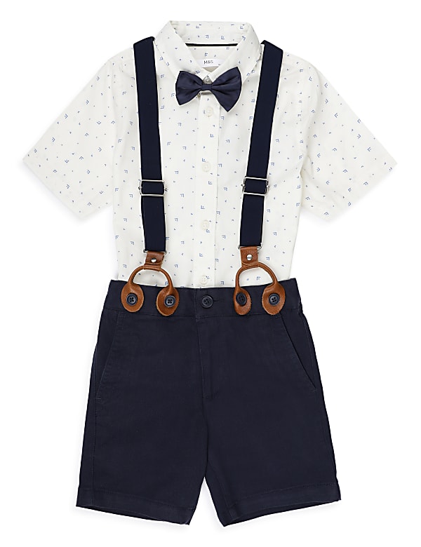 Pure Cotton Printed Button Down Collar Boys Outfit