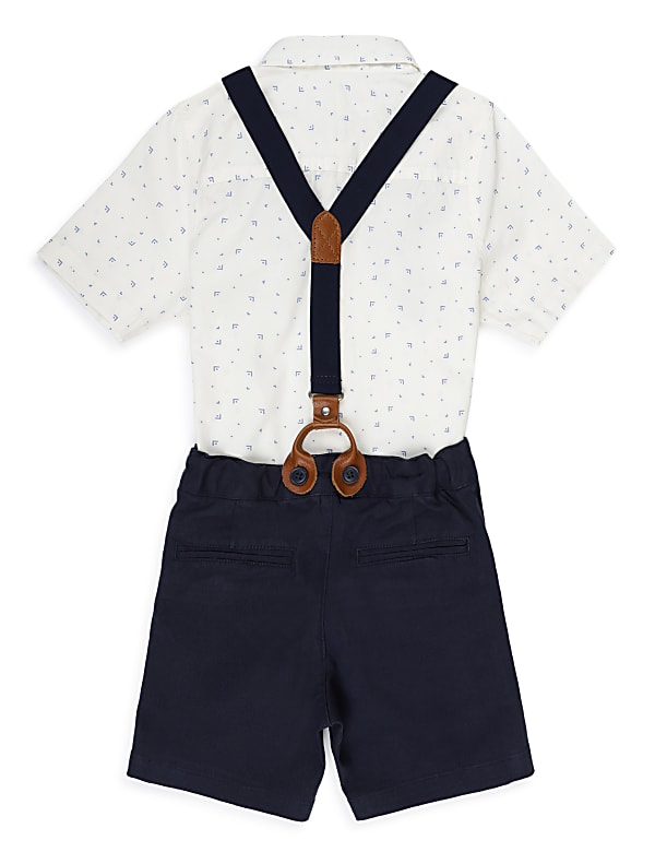 Pure Cotton Printed Button Down Collar Boys Outfit