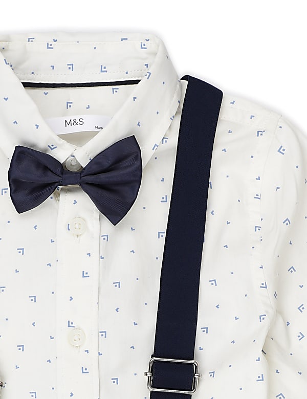 Pure Cotton Printed Button Down Collar Boys Outfit