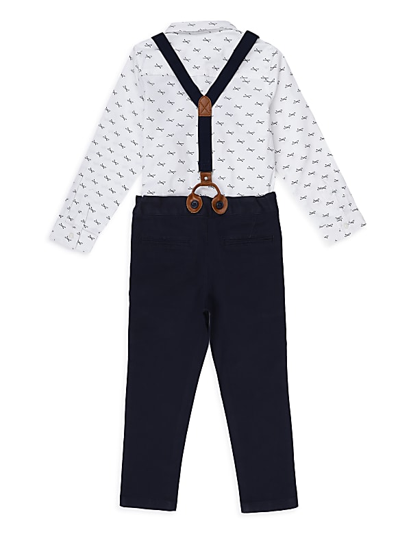 Pure Cotton Printed Button Down Collar Boys Outfit