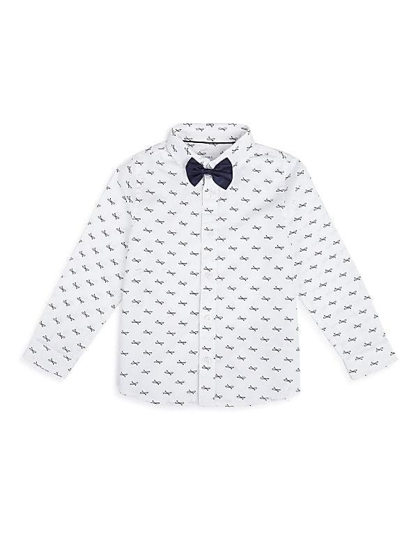 Pure Cotton Printed Button Down Collar Boys Outfit
