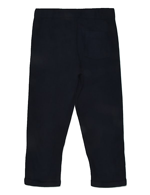 Linen Mix Plain Regular Fit Trouser