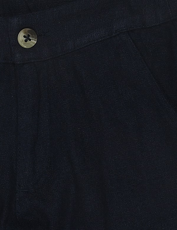 Linen Mix Plain Regular Fit Trouser