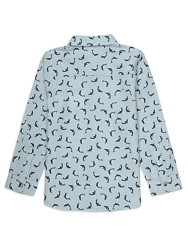 Pure Cotton Printed Spread Collar Shirt