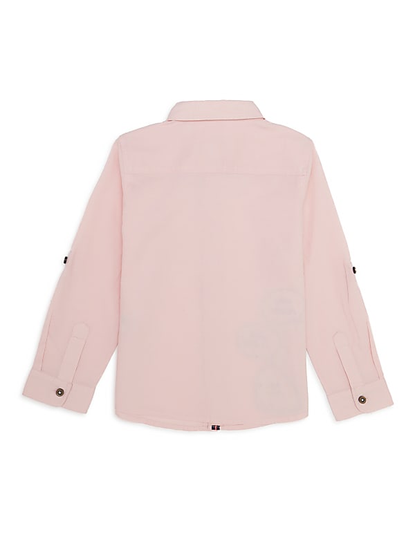 Pure Cotton Embroidered Spread Collar Shirt