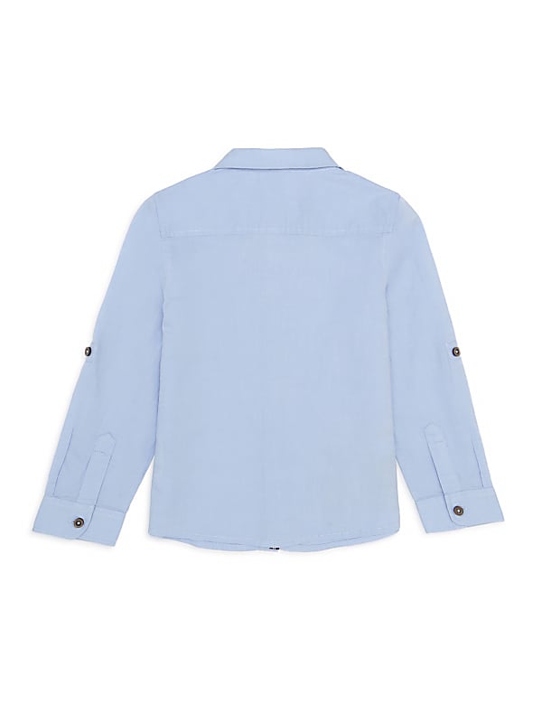 Pure Cotton Embroidered Spread Collar Shirt