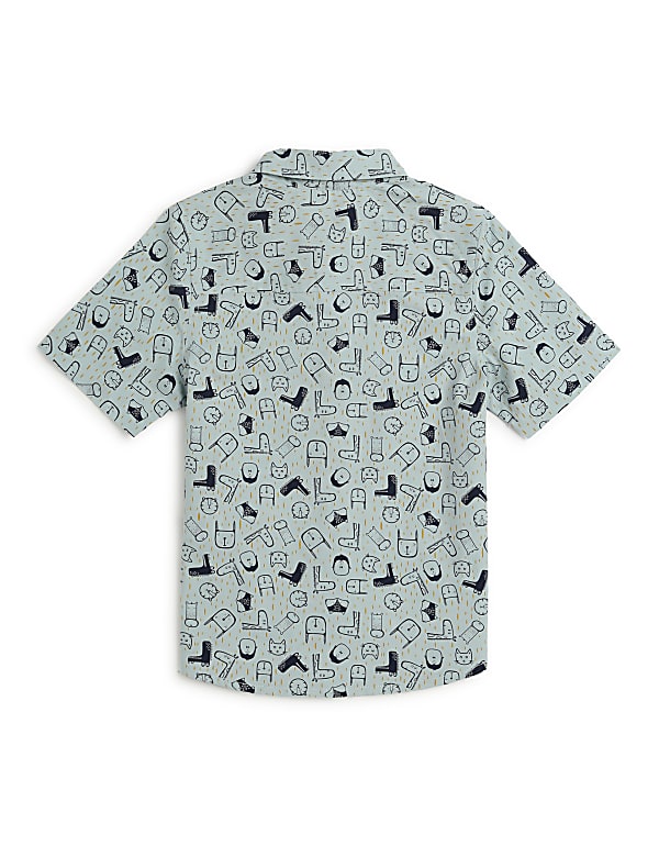 Pure Cotton Printed Spread Collar Shirt