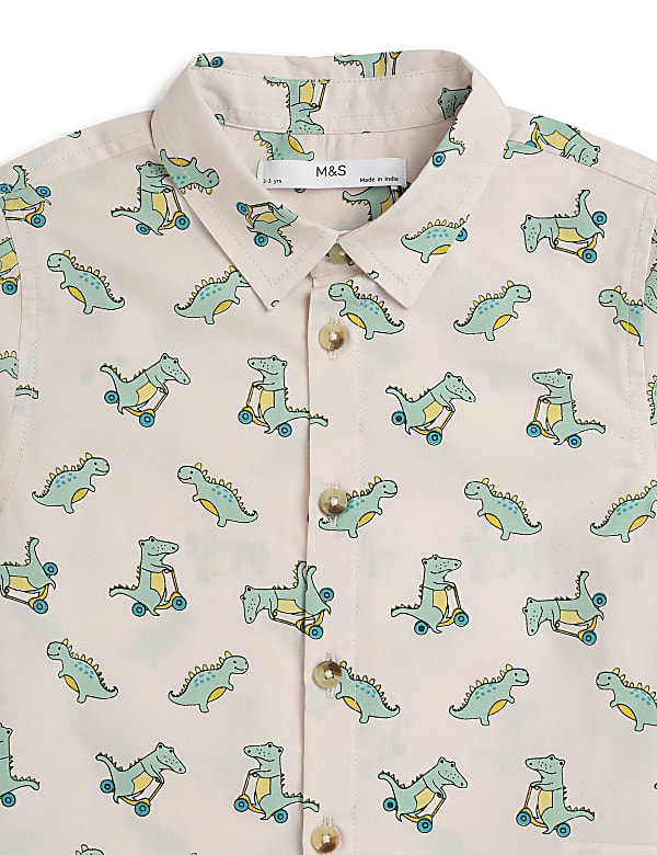Pure Cotton Printed Spread Collar Shirt