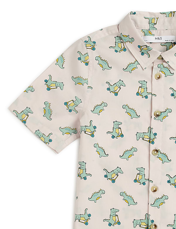 Pure Cotton Printed Spread Collar Shirt