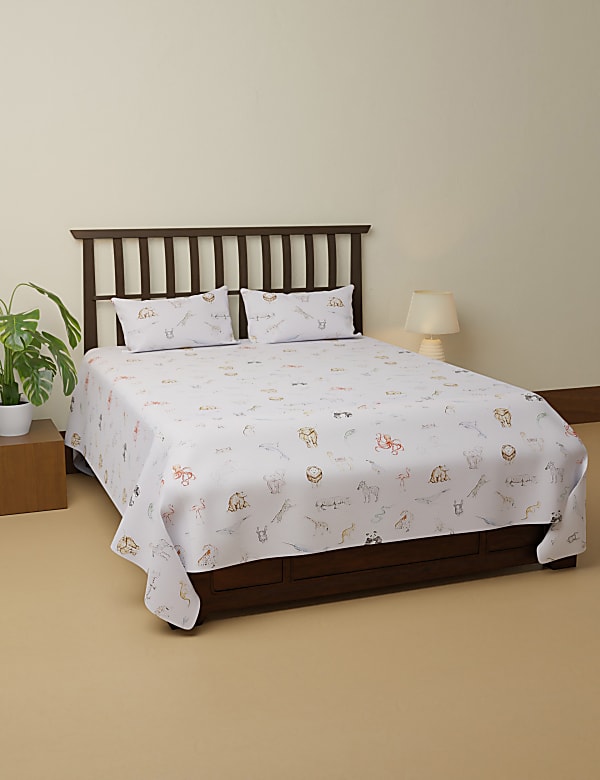 Cotton Mix Printed Single Bedsheet Set