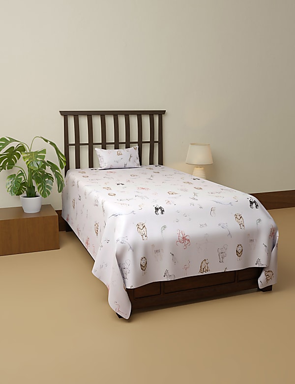 Cotton Mix Printed Single Bedsheet Set